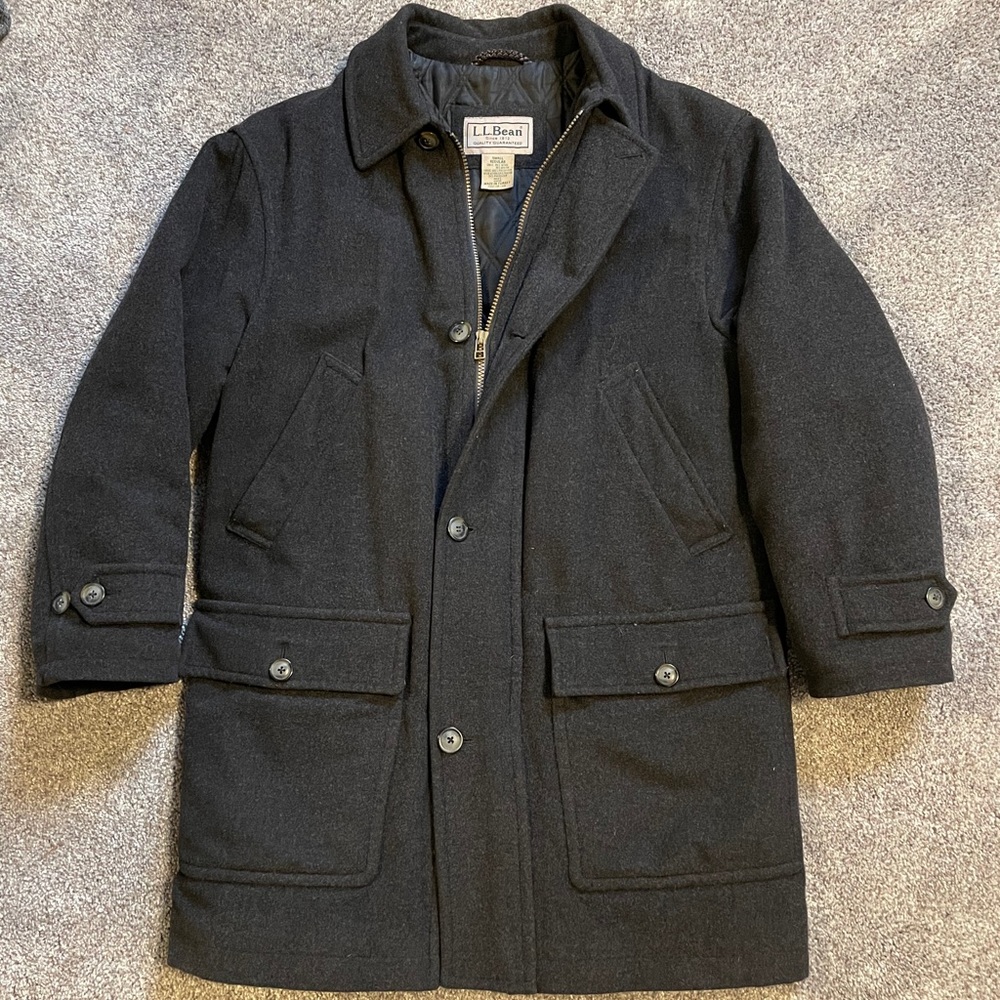 L.L. Bean Men’s Wool Insulated Coat in Grey